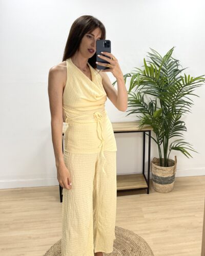 Conjunto Textura Top y Pantalón