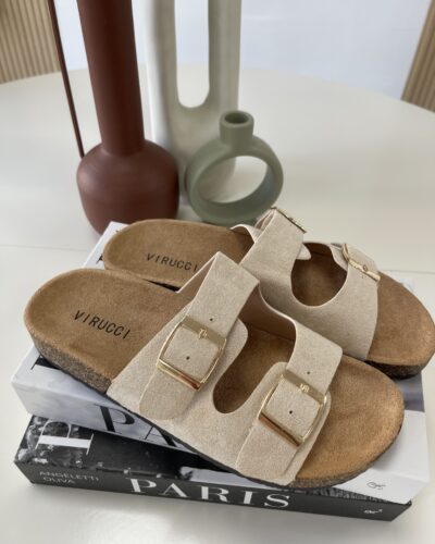Sandalias Beige Hebilla