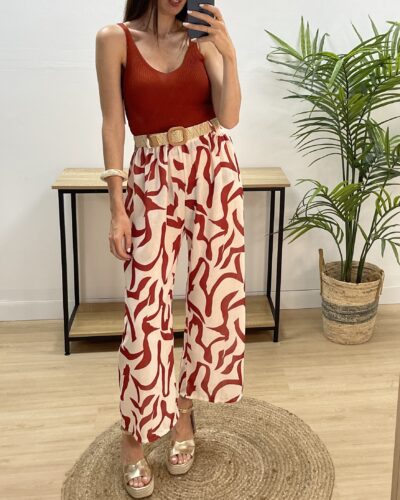 Pantalón Estampado Lino