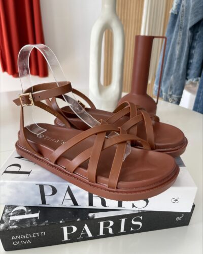 Sandalias Tiras Camel