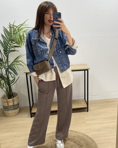 Pantalón Felpa Wide Leg