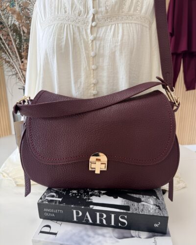 Bolso Burdeo Detalle Dorado