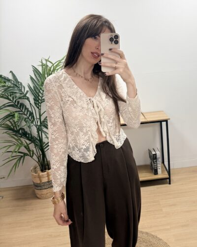 Blusa Encaje Beige